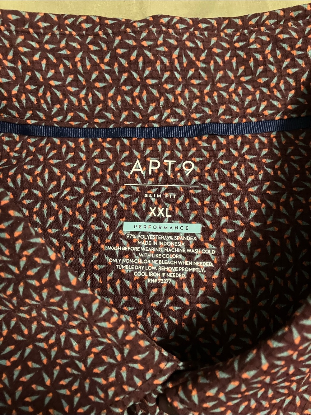 Apt. 9 Brown Geometric Slim Fit Performance Button-Down Shirt